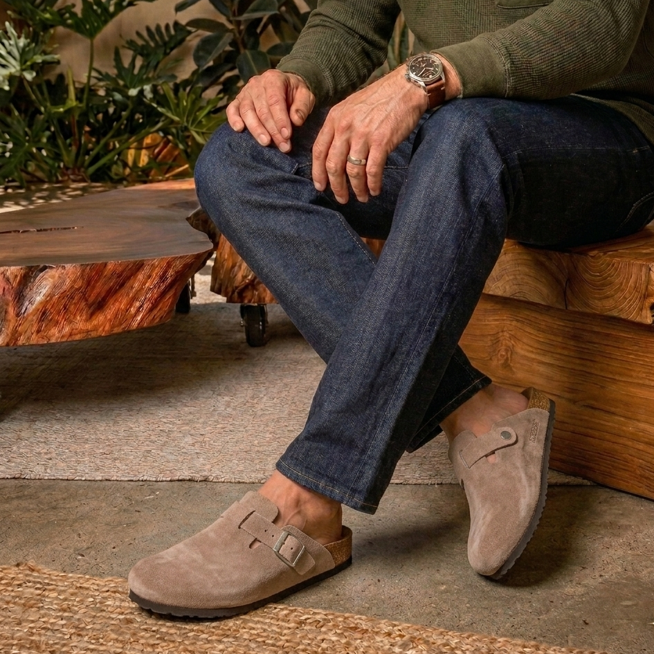 Zuecos Premium Unisex de Cuero Genuino Gamuzado – Hechos a Mano [Promoción Limitada Día del Padre]